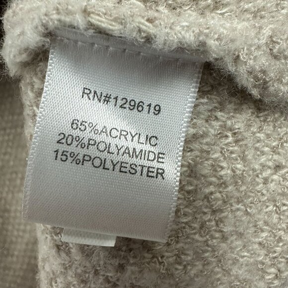 Allie Rose Womens Long Cardigan Sweater Hooded Beige L Pockets Casual JSW9192 - Picture 5 of 6